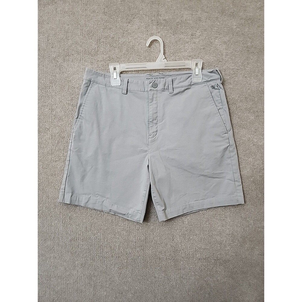 Mack Weldon Chino Shorts Mens 34 Light Gray Stretch Golf